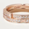 Alliance fine Maillon Panthare, 2 demi-rangées pavées de diamants – Or rose, diamants – Cartier