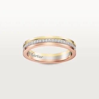 Alliance Trinity – Or blanc, or jaune, or rose, diamants – Cartier