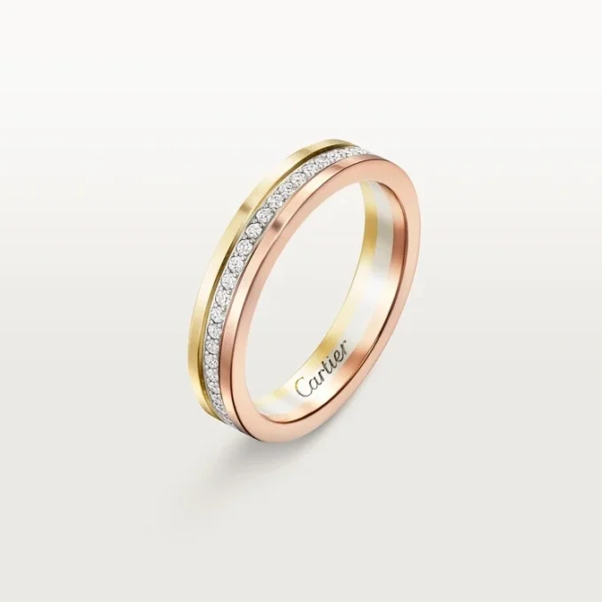 Alliance Trinity – Or blanc, or jaune, or rose, diamants – Cartier