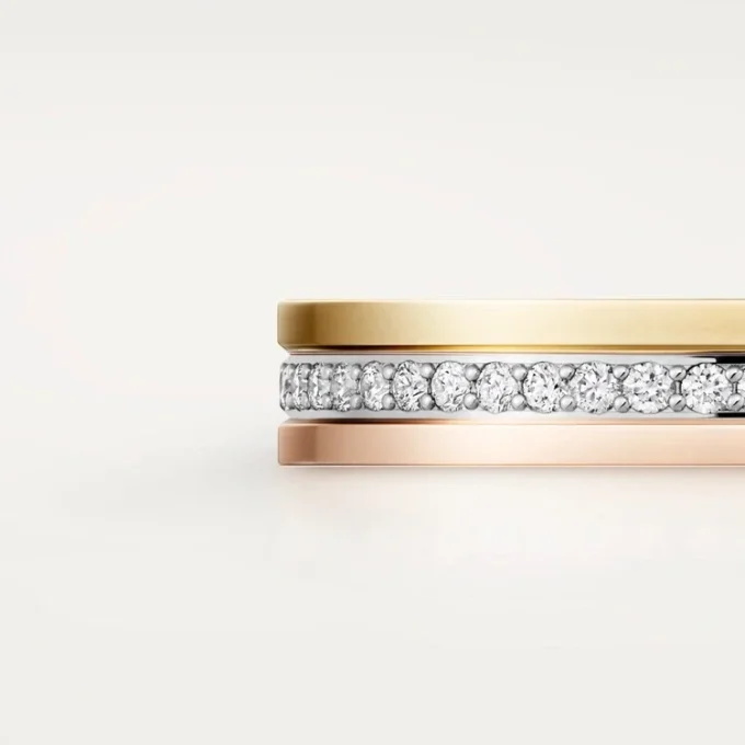 Alliance Trinity – Or blanc, or jaune, or rose, diamants – Cartier