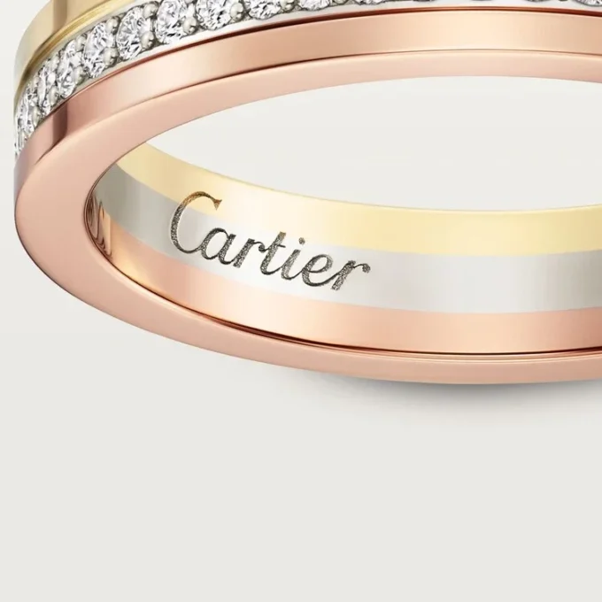 Alliance Trinity – Or blanc, or jaune, or rose, diamants – Cartier