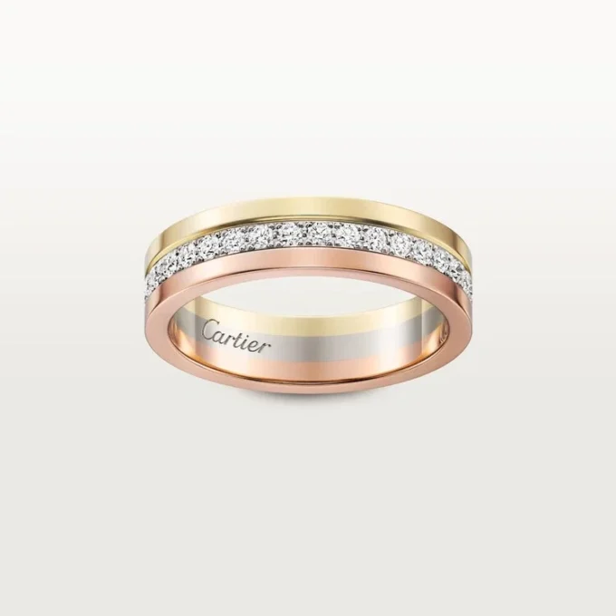 Alliance Vendôme Louis Cartier, largeur 4,8 mm, pavée