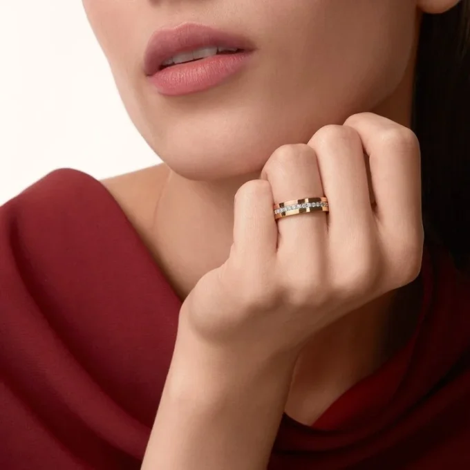 Alliance Vendôme Louis Cartier, largeur 4,8 mm, pavée