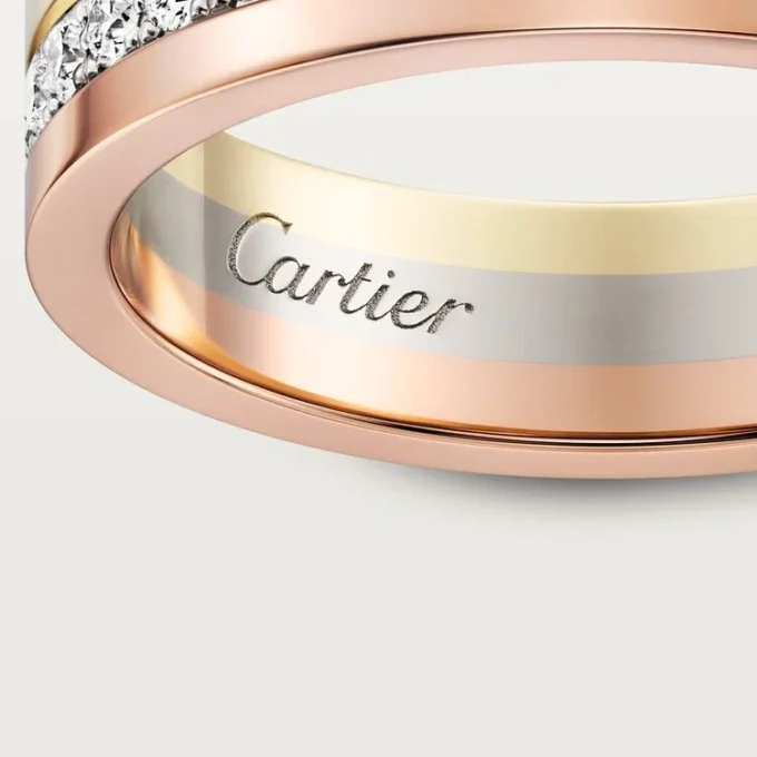 Alliance Vendôme Louis Cartier, largeur 4,8 mm, pavée