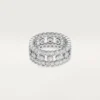 Bague Broderie de Cartier, triple rangée, diamants