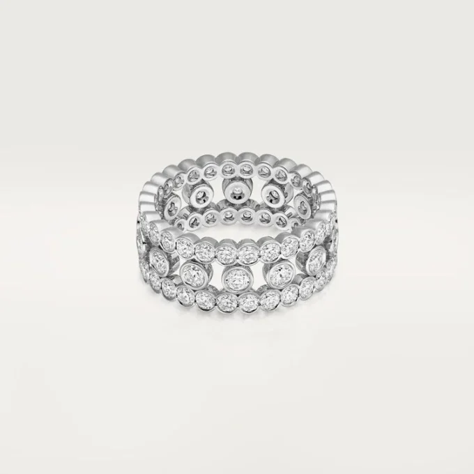 Bague Broderie de Cartier, triple rangée, diamants