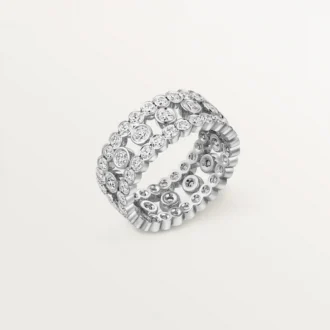 Bague Broderie de Cartier, triple rangée, diamants