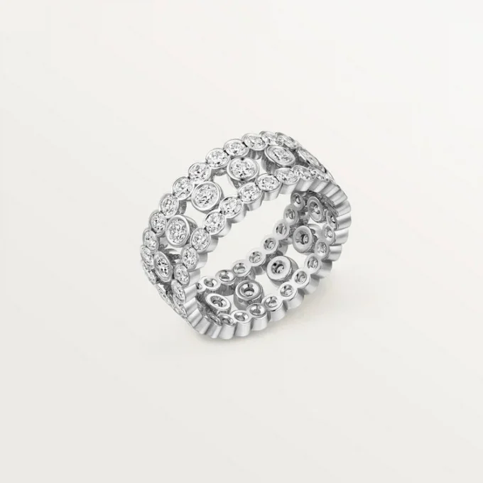 Bague Broderie de Cartier, triple rangée, diamants