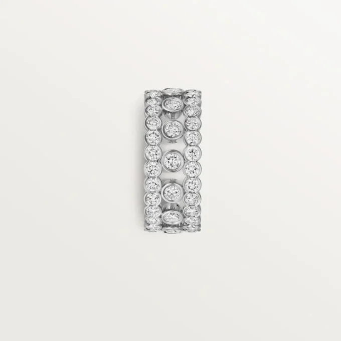 Bague Broderie de Cartier, triple rangée, diamants