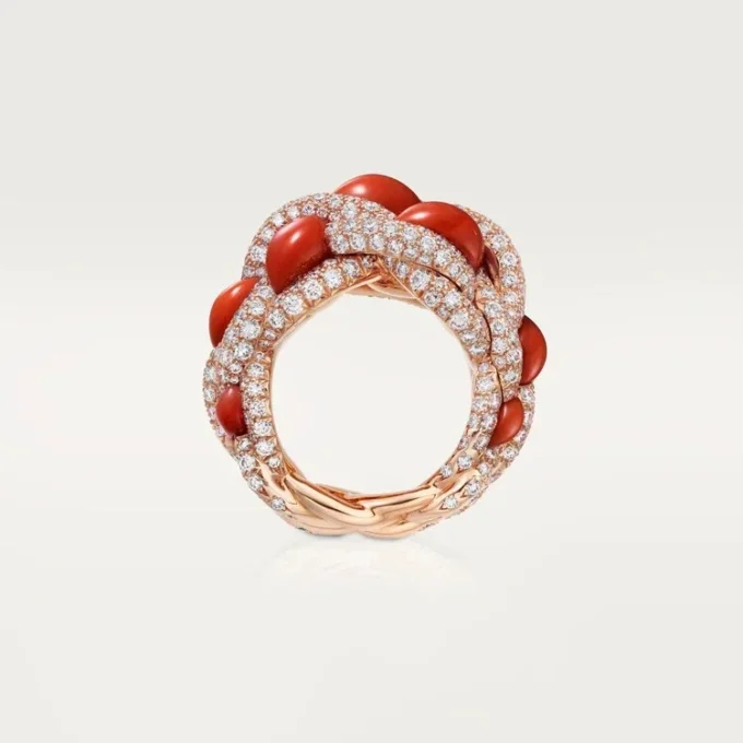 Bague Cartier Libre Tressage, corail