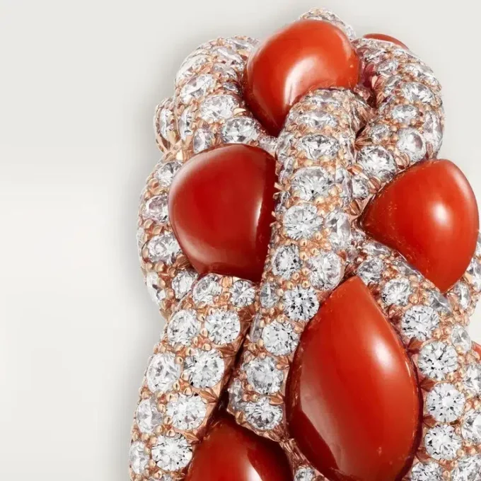 Bague Cartier Libre Tressage, corail