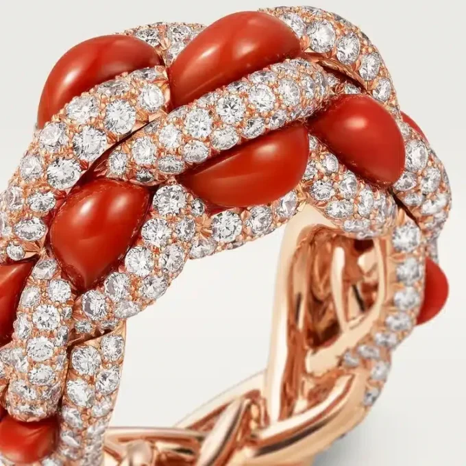 Bague Cartier Libre Tressage, corail