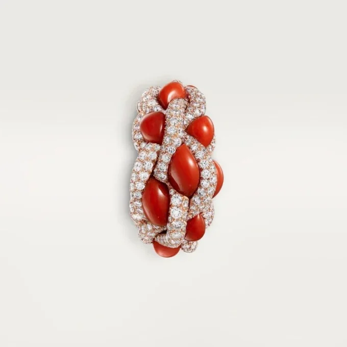 Bague Cartier Libre Tressage, corail