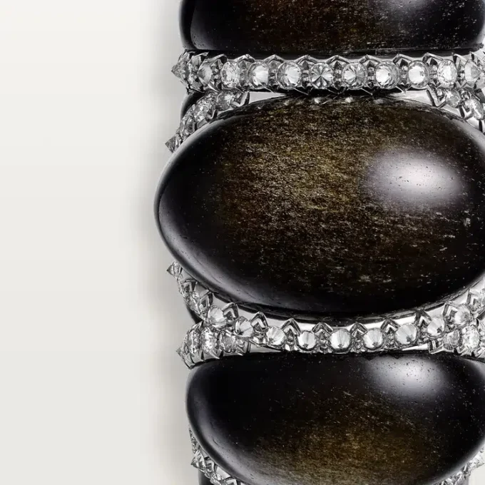 Bague Cartier Libre Tressage, obsidienne, diamants