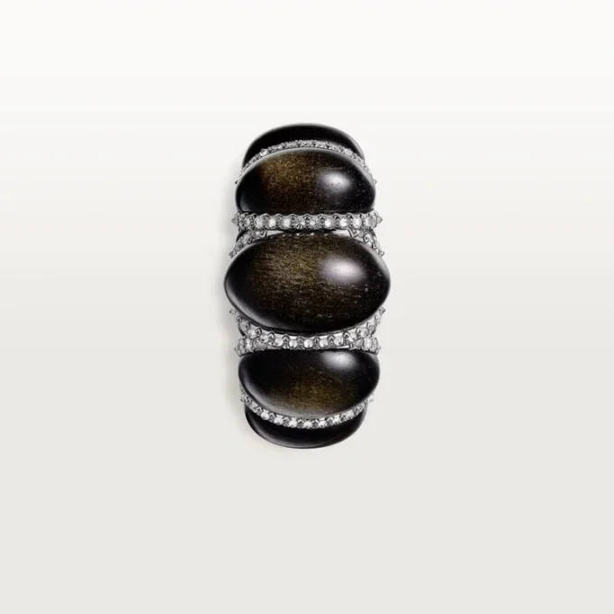 Bague Cartier Libre Tressage, obsidienne, diamants