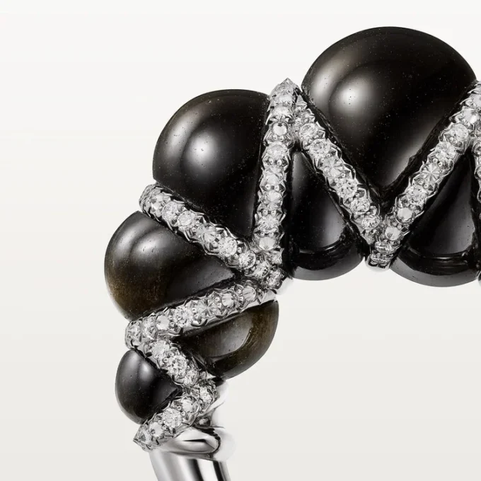 Bague Cartier Libre Tressage, obsidienne, diamants
