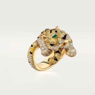 Bague Faune et Flore de Cartier, diamants jaunes, orange et bruns, pavés