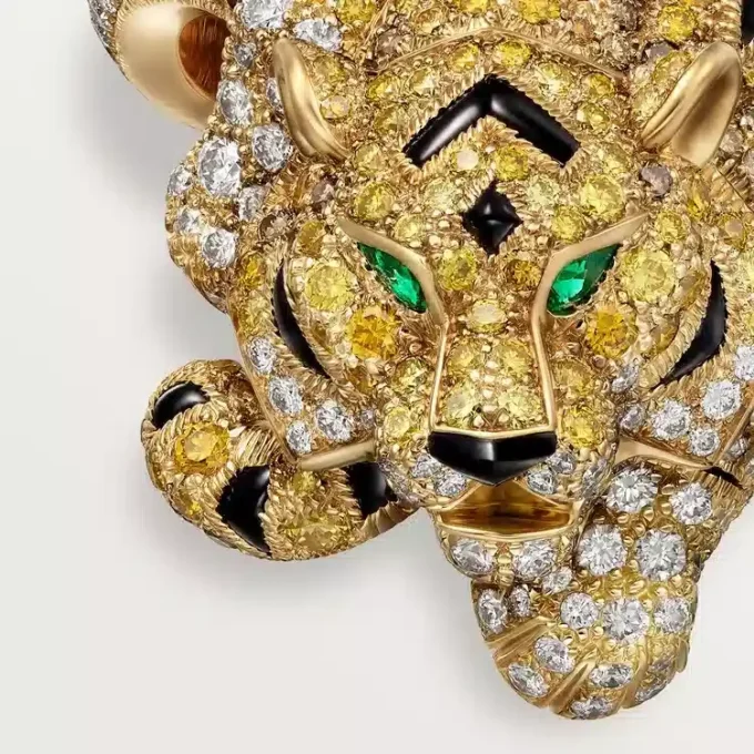Bague Faune et Flore de Cartier, diamants jaunes, orange et bruns, pavés
