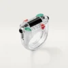 Bague Geometrie & Contrastes, chrysoprase, pavée