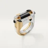 Bague Geometrie & Contrastes, onyx, pavée