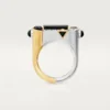 Bague Geometrie & Contrastes, onyx, pavée