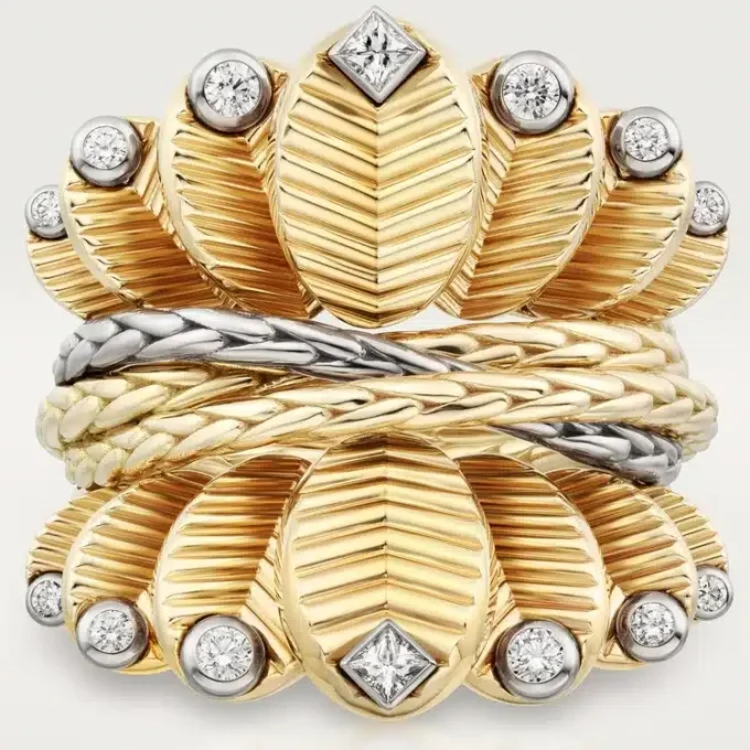 Bague Grain de Café, diamants