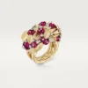 Bague Grain de Café, rubellite, semi-sertie