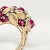 Bague Grain de Café, rubellite, semi-sertie
