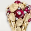 Bague Grain de Café, rubellite, semi-sertie