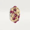 Bague Grain de Café, rubellite, semi-sertie