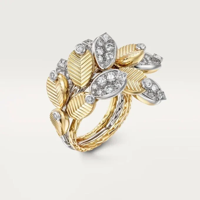 Bague Grain de Café, semi-sertie