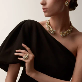 Bague Grain de Café, semi-sertie