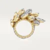 Bague Grain de Café, semi-sertie