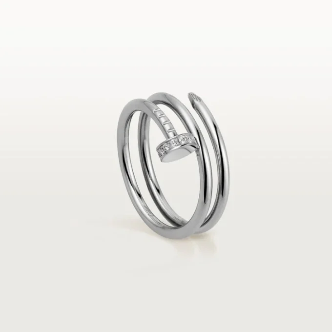 Bague Juste Un Clou – Or blanc, diamants – Cartier