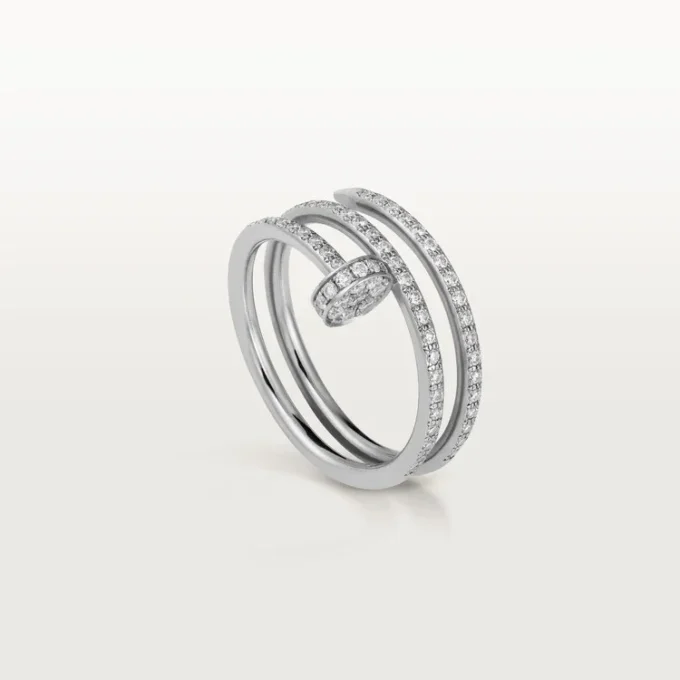 Bague Juste Un Clou – Or blanc, diamants – Cartier