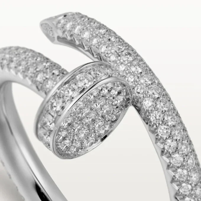 Bague Juste Un Clou – Or blanc, diamants – Cartier