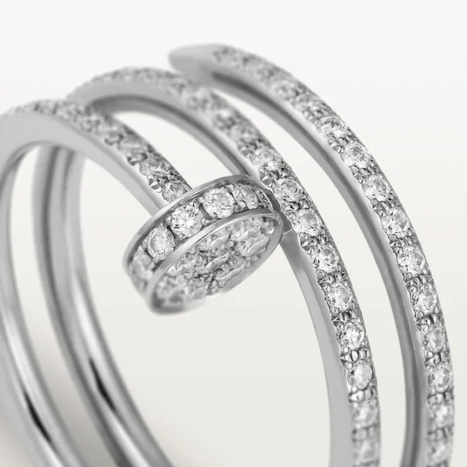 Bague Juste Un Clou – Or blanc, diamants – Cartier