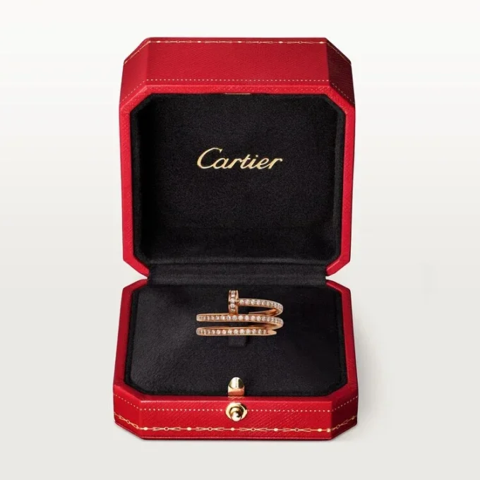 Bague Juste Un Clou – Or rose, diamants – Cartier