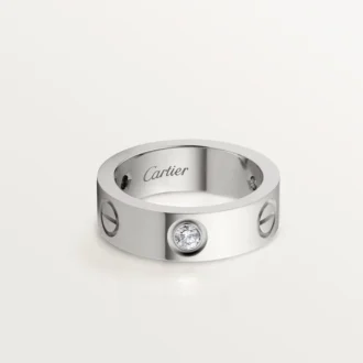 Bague Love, 3 diamants – Or blanc, diamants – Cartier