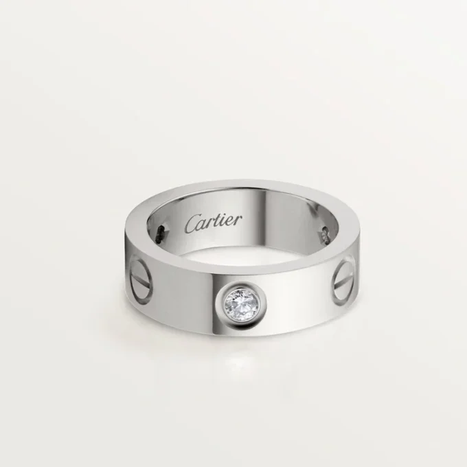 Bague Love, 3 diamants – Or blanc, diamants – Cartier Bague Love, 3 diamants – Or blanc, diamants – Cartier