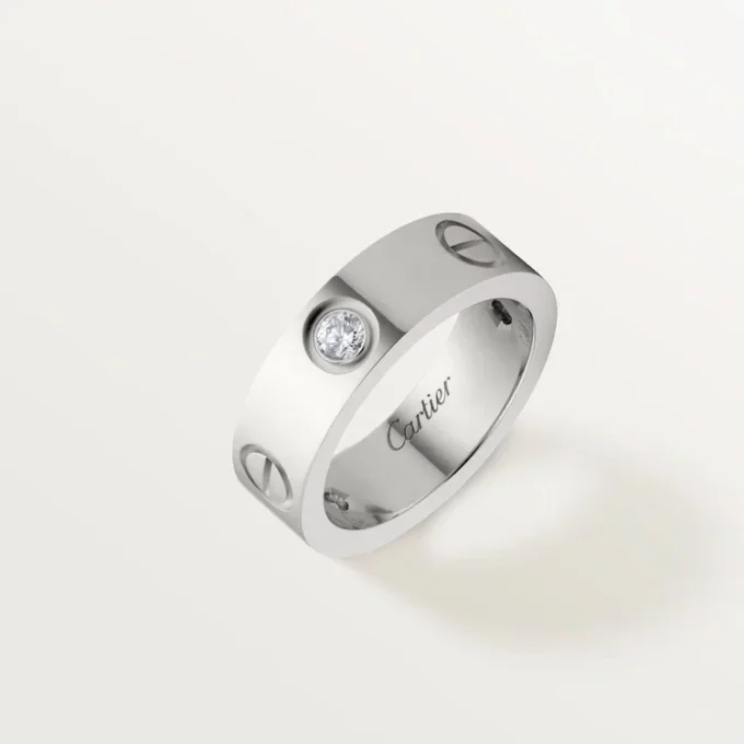 Bague Love, 3 diamants – Or blanc, diamants – Cartier Bague Love, 3 diamants – Or blanc, diamants – Cartier