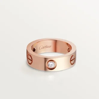 Bague Love, 3 diamants – Or rose, diamants – Cartier