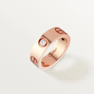 Bague Love, 3 diamants – Or rose, diamants – Cartier