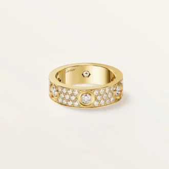 Bague Love, modèle classique, pavée, 6 diamants