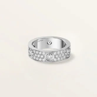 Bague Love, modèle classique, pavée, 6 diamants
