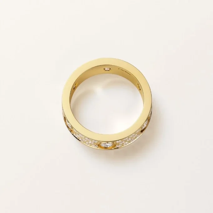 Bague Love, modèle classique, pavée, 6 diamants