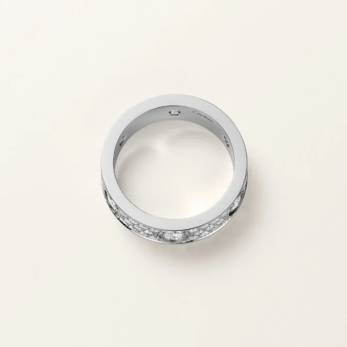 Bague Love, modèle classique, pavée, 6 diamants