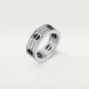 Bague Love, pavée de diamants, céramique – Or blanc, céramique, diamants – Cartier