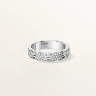 Bague Love, petit modèle, pavée