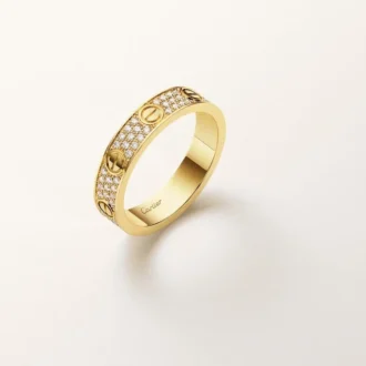 Bague Love, petit modèle, pavée